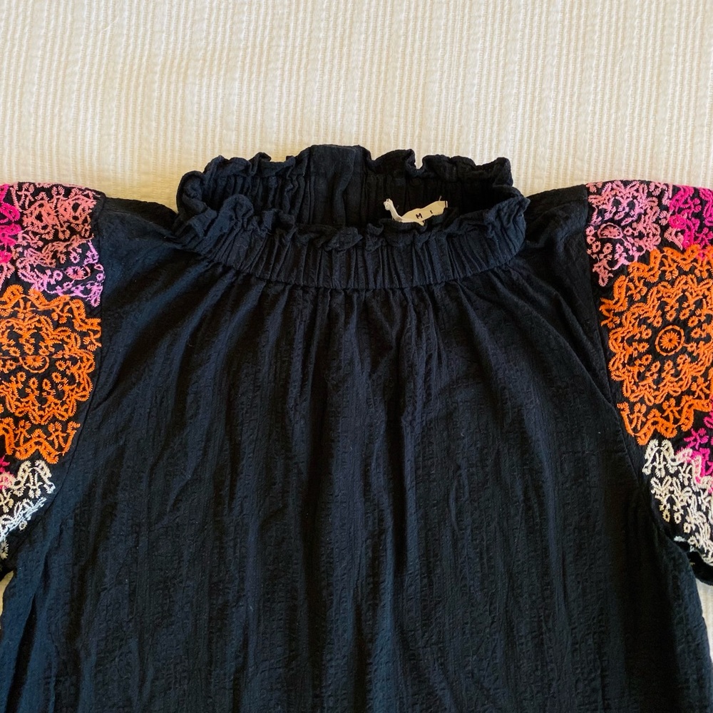 THML Anthropologie Floral Embroidered Puff Sleeve Top - Picture 10 of 12
